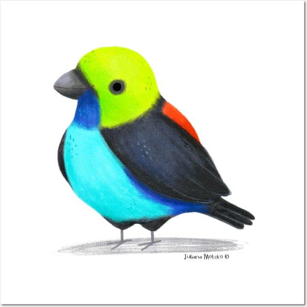 Paradise Tanager Bird Wall Art by julianamotzko